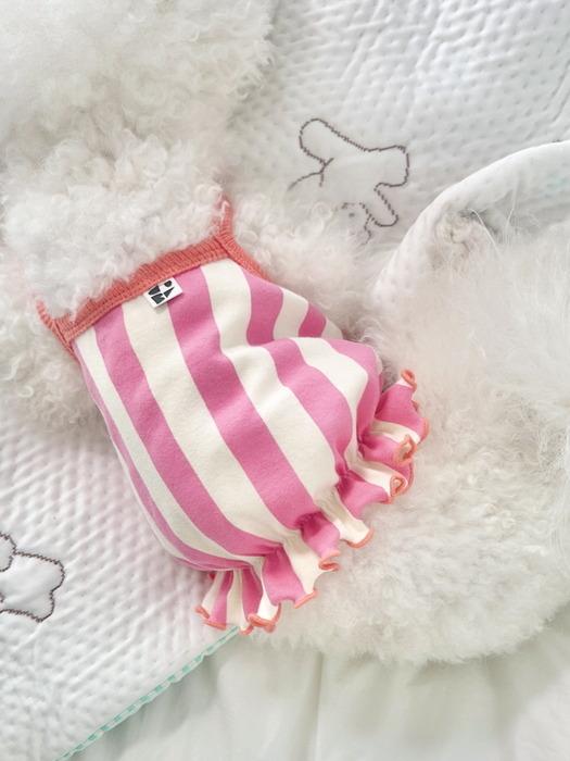 PLUM STUDIO Vertical Stripe Crop Top - Pink Orange