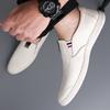 Pantofi albi din piele ocazional Noua vară pentru bărbați Pantofi cu fund moale cu slip-on pentru bărbați
