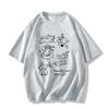 Ladies Summer Short Sleeve Round Collar Pullover Casual Sketch Puppy Printed Teenager Oversize T Shirt Top
