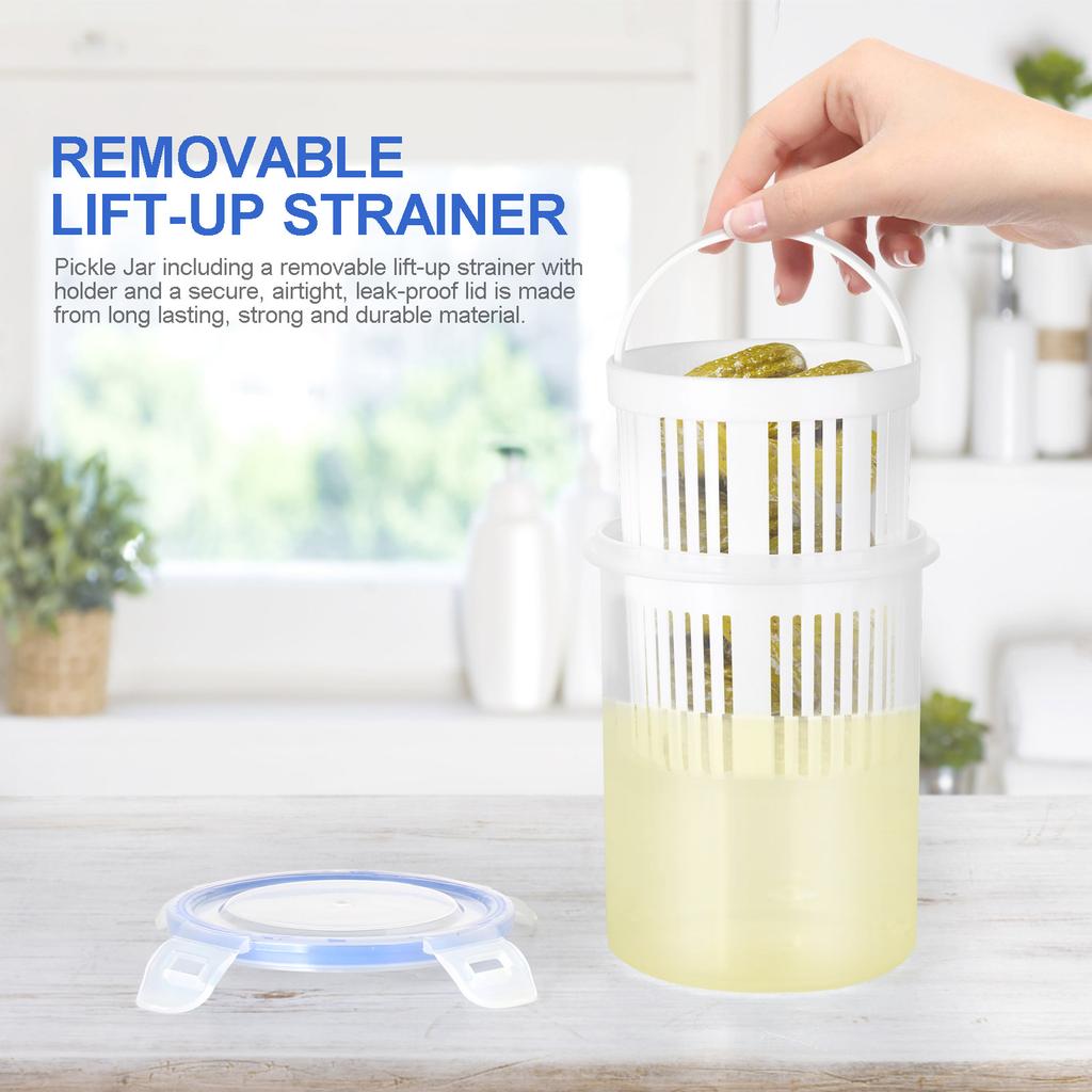 Vegetable Pickling Box Sealed Fermentation Container For Pickles/Salads BPA-Free Plastic With Drain Basket Kitchen Storage Box