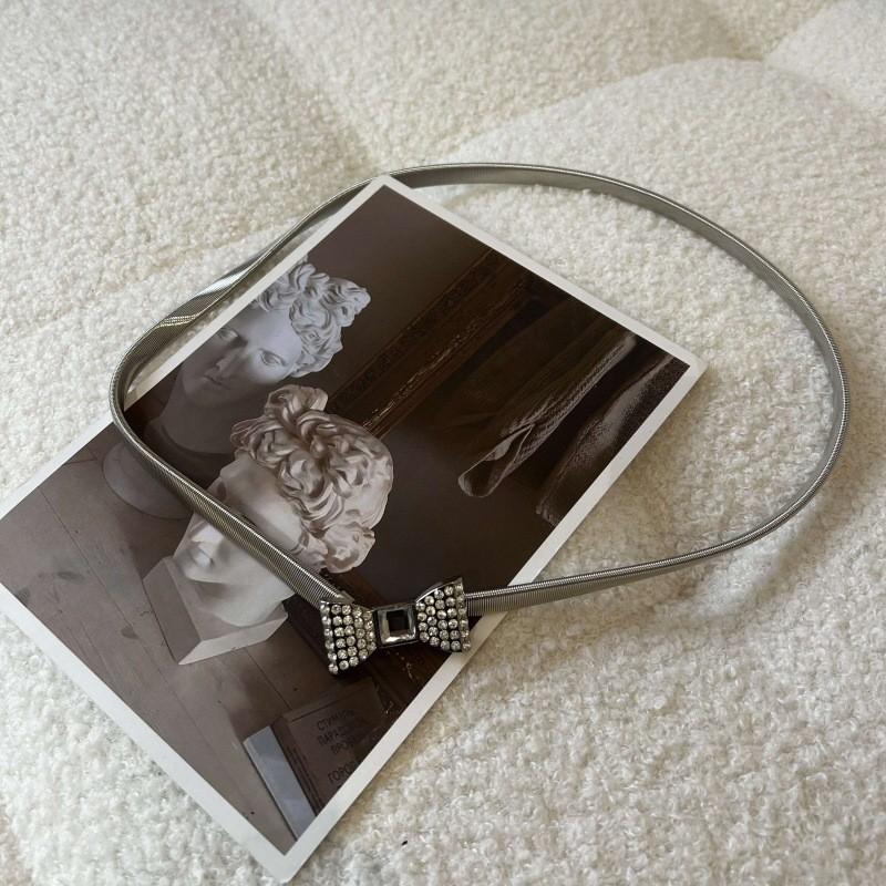 

Sweet Bowknot Trendy Waist Belt For Women Perfect For Summer Styling Dress Silver Bow