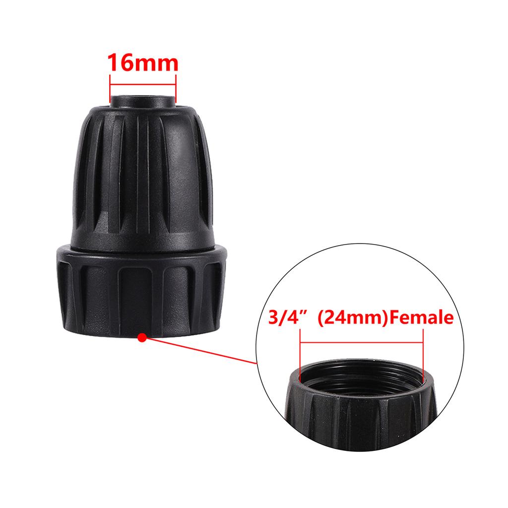 Mirco-Drip Irrigation System Fittings 3/4" Female Thread Locked Straight Connector DN16 8/11 4/7mm Hose Pipe Joint EU Standard