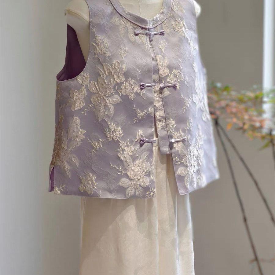 

Высококлассный год светло-фиолетовый жилет женский круглый вырез улучшенный весенне-осенний тонкий верхний слой M (under 50kg recommended)