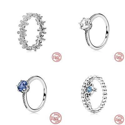 New Authentic 925 Sterling Silver Pantaro Rings Wholesale Popular Flower Lucky Rings For Women Jewelry Gift DIY