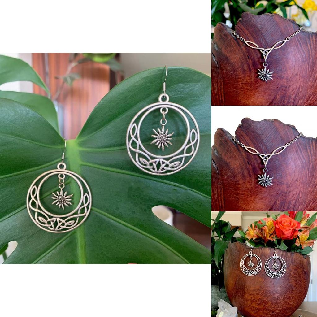 Silver Snowdrop Celtic Love Pendant Necklace With Geometric Design For Women