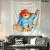 Paddington Bear Wall Tapestry Aesthetic Wall Hanging Printed Fabric Blanket Decorative Tapestries for Bedroom Living Room Home Decor