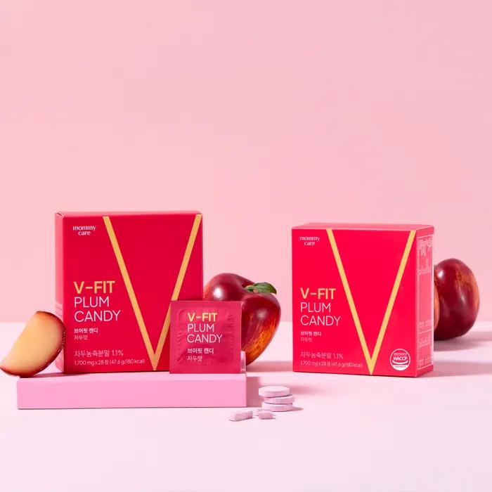 V-Fit Candy Plum Flavor 14-day supply (28 pieces) + Glow Mask Pack 1 BOX (4 sheets)