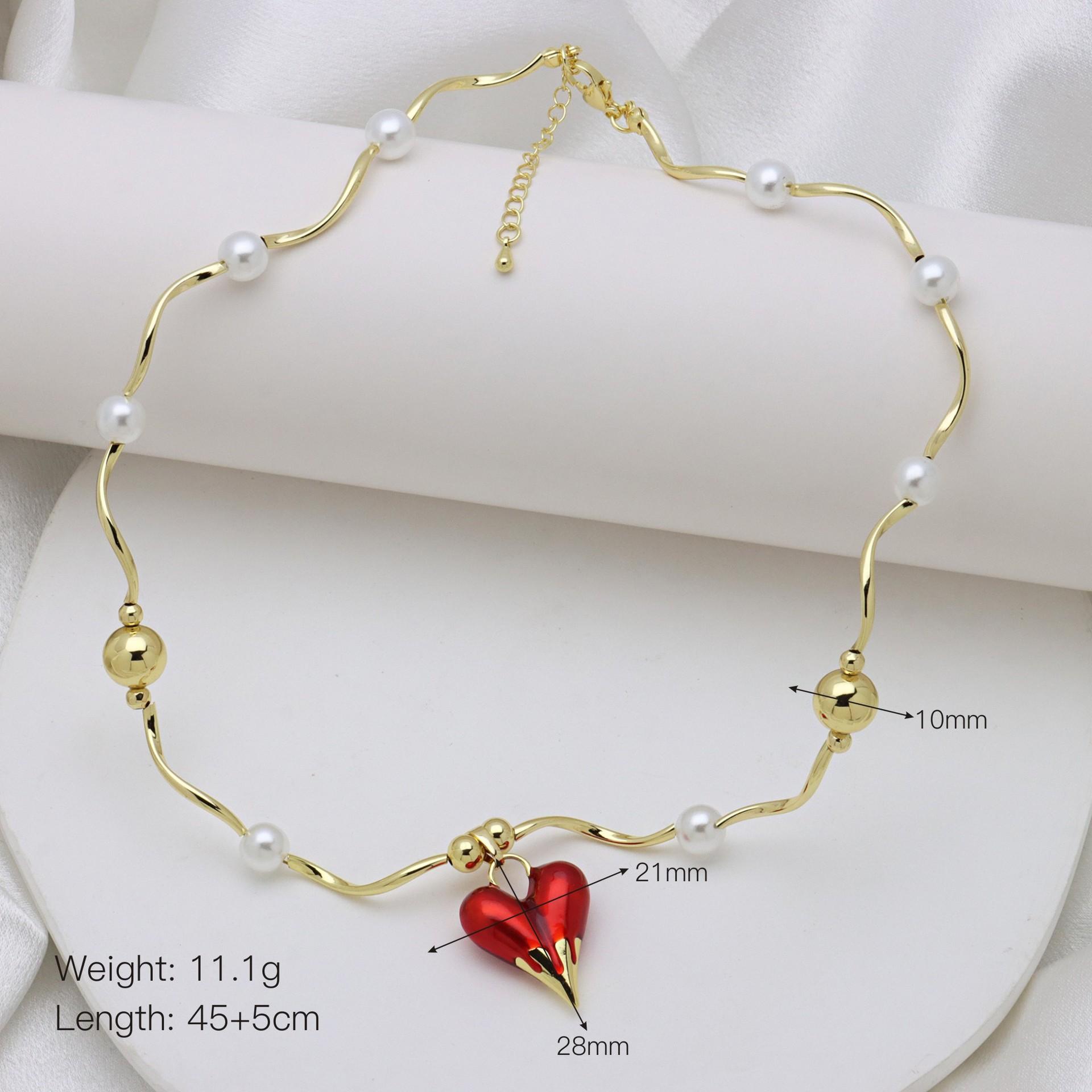 

Простое Легкое Роскошное Высококлассное Жемчужное Ожерелье с Круглыми Бусинами, Подвеска в виде Персика Любви