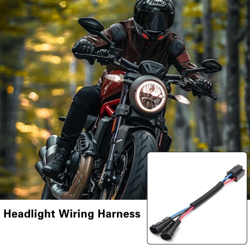 5-3/4 Inch 7 Inch LED Headlight Wire Harness Adapter for Street Glide Road King Electra Glide Dual Beam Adapter H4 To H9/h11