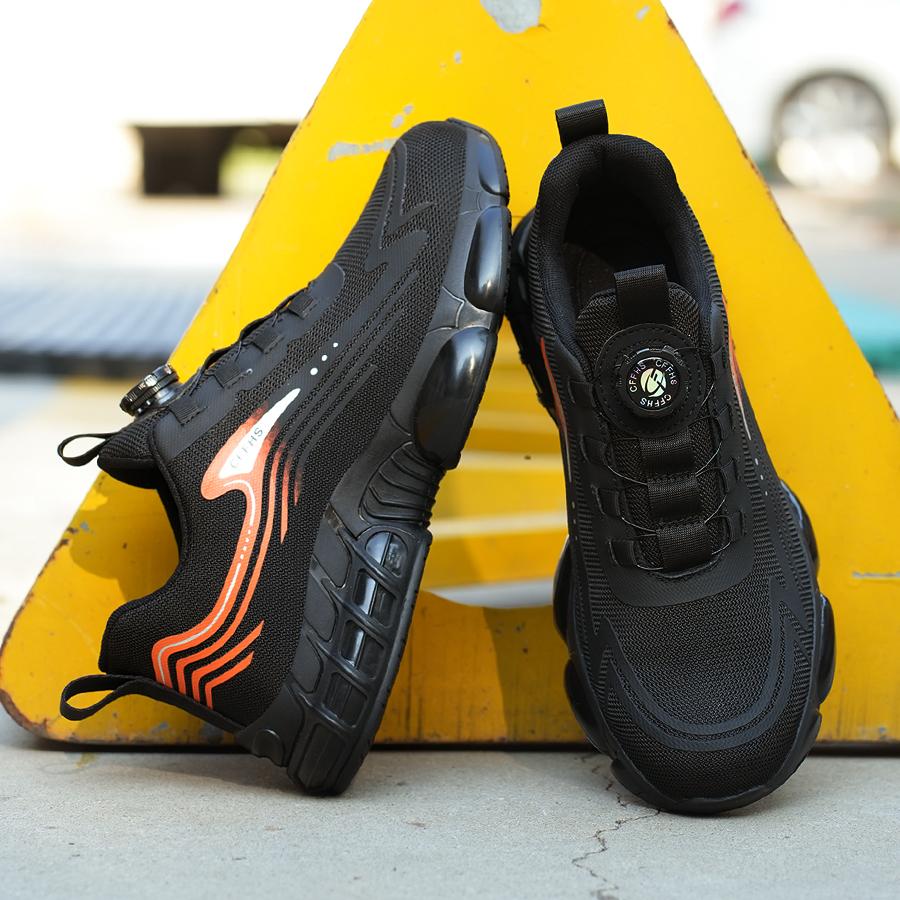 Mens Anti-Puncture Safety Shoes Steel Toe Work Boots Anti-Smash Lightweight Breathable Work Sneakers All-Season Casual Footwear