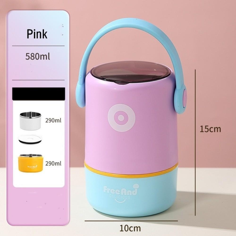 580ml/820ml Thermal Lunch Box Stainless Steel Food Soup Container  for Office&School