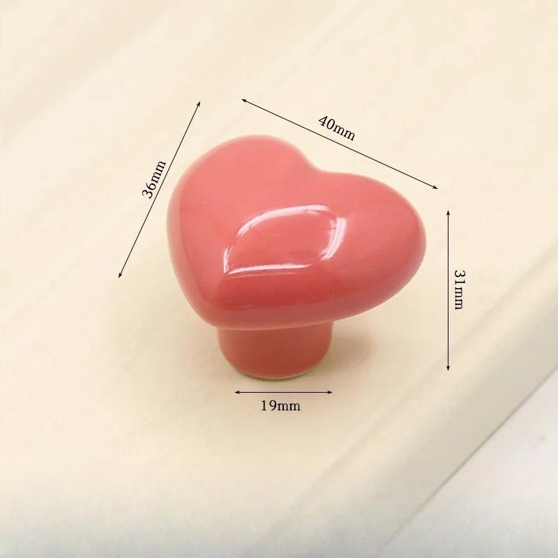 Heart Shaped Door Handles No- Punching Heart-shaped Cabinet Knob Colored Door Pull Handles Furniture