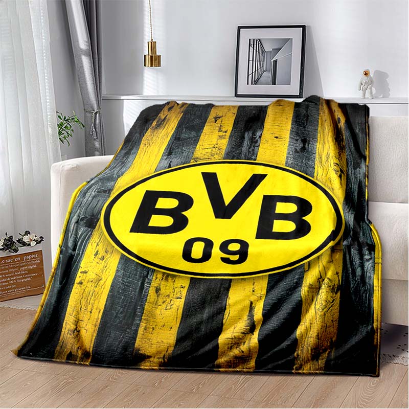 Borussia Dortmund BVB 09 Flannel Throw Blanket Soft Lightweight Sofa Bed Cover Football Fan Home Decor Gift