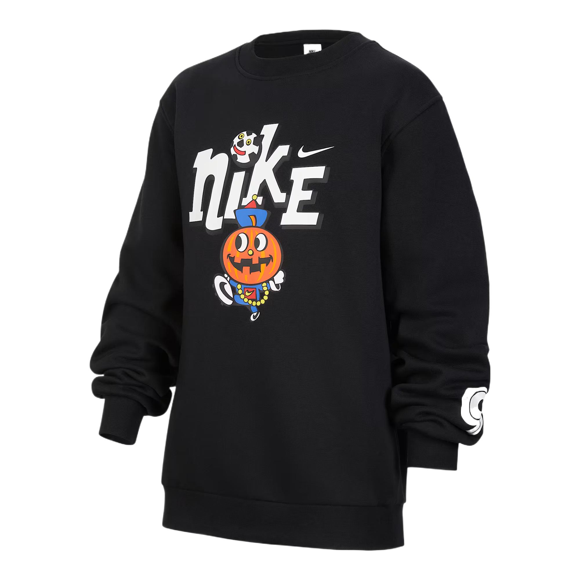 

Nike Big Kids NSW Club Fleece Long-Sleeve Crew Neck Sweatshirt Black IO0095-010 S