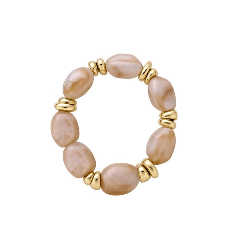 Gold-Plated Retro Geometric Acrylic Bracelet - Elegant, Simple Hand Jewelry for Women
