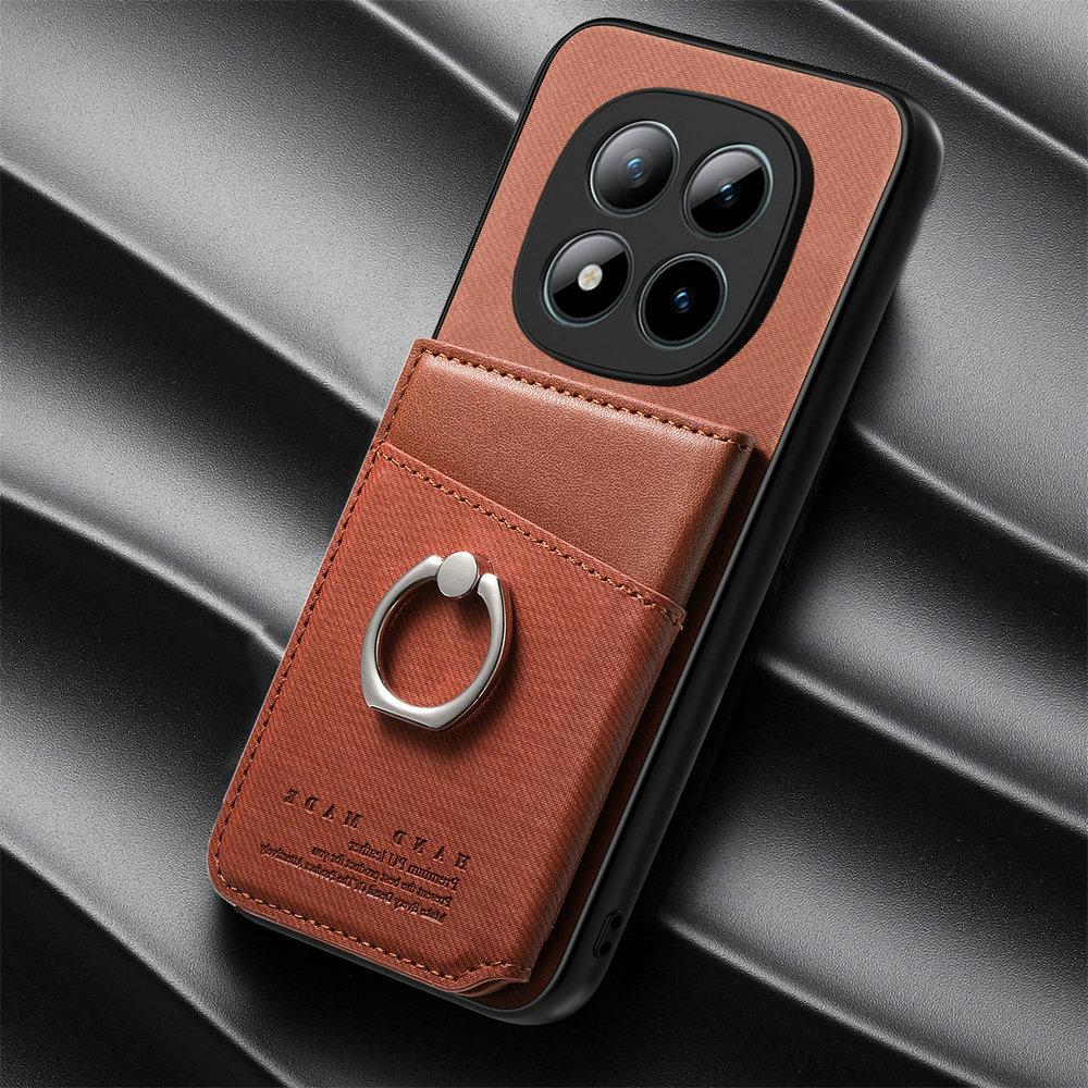 Custodia Anello in Pelle con Carta RFID per Xiaomi Redmi Note 15 Pro Plus 5G 4G 2026 Custodia Lusso Mi Phone Note 14 15 Pro+ Copertura Posteriore Portafoglio
