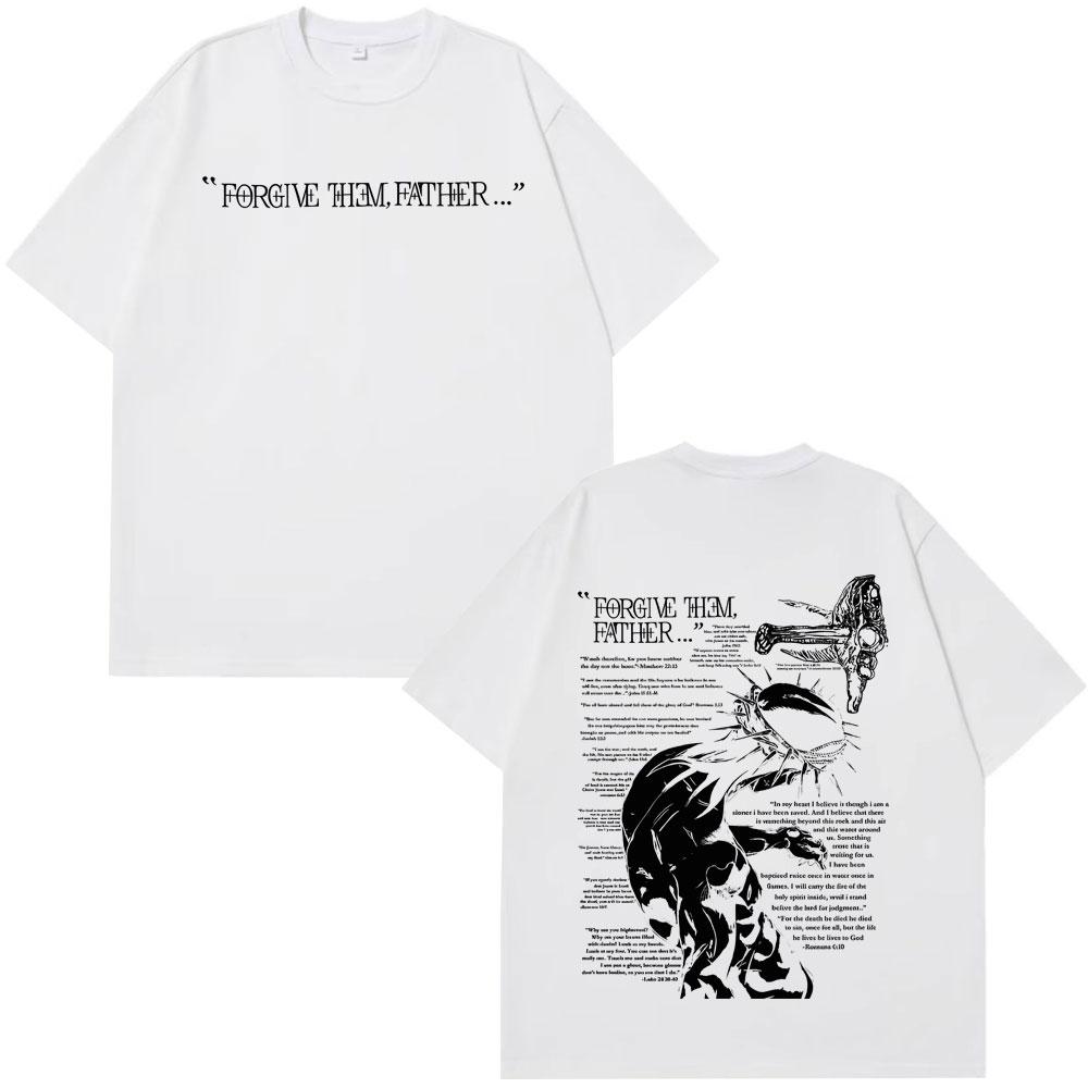 

Christian Jesus Forgive Them Father Bible Verse Graphic T-shirt Men s Women Fashion Tees Hip Hop Oversized Y2k Clothes T Shirts S разноцветный