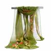 Nuevos Elegantes Bufandas de Seda de Moda Estampado de Mariposa y Flores para Mujer Bufanda Larga de Gasa Chal Suave para Dama Accesorios de Moda