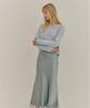 Okuka Back Zipper Knit Top Blue