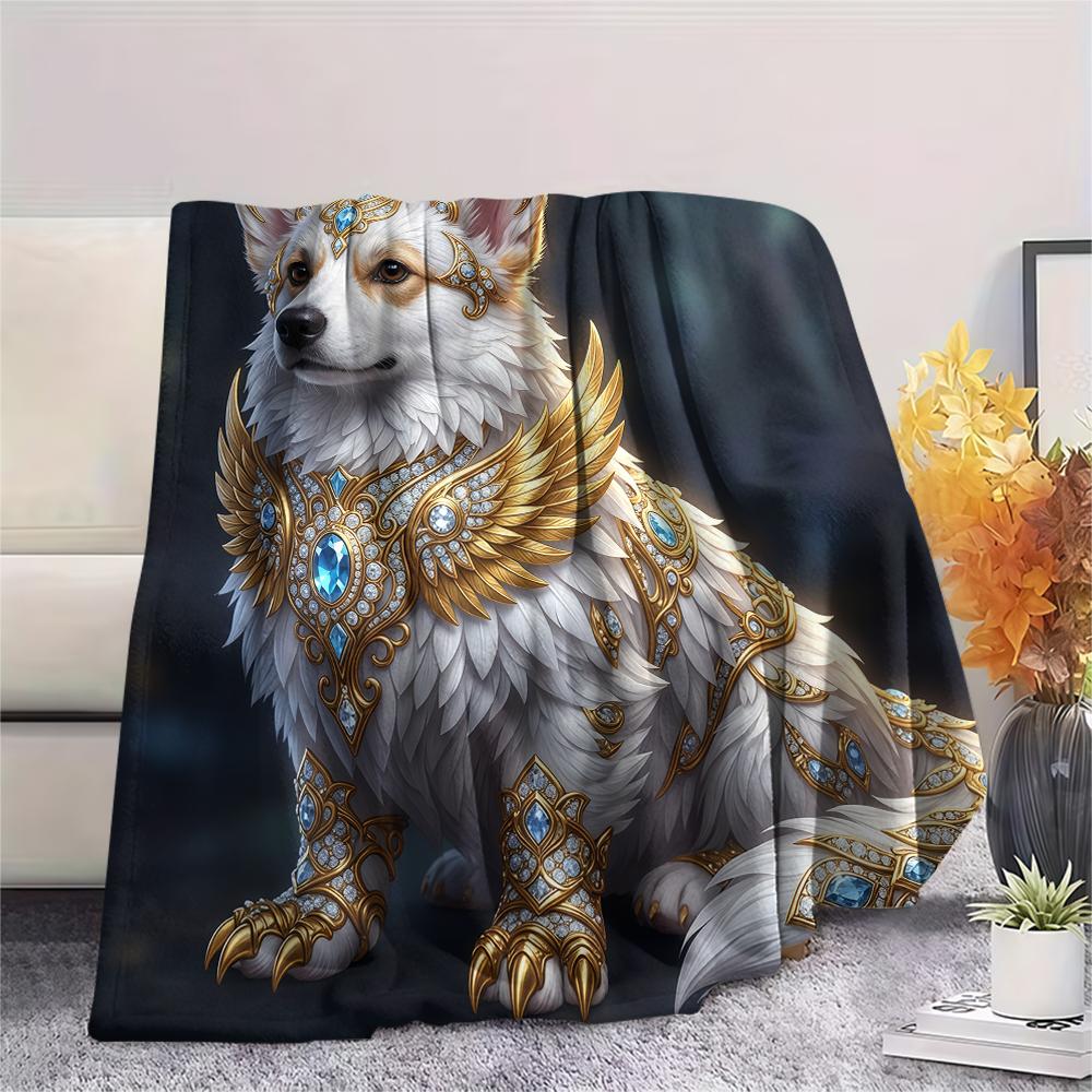 Gorgeous gemstone cat dog Print Flannel Blanket,High quality Comfortable for All Seasons,Home Decor,Warmth and Comfort,Perfect for Christmas Gifts