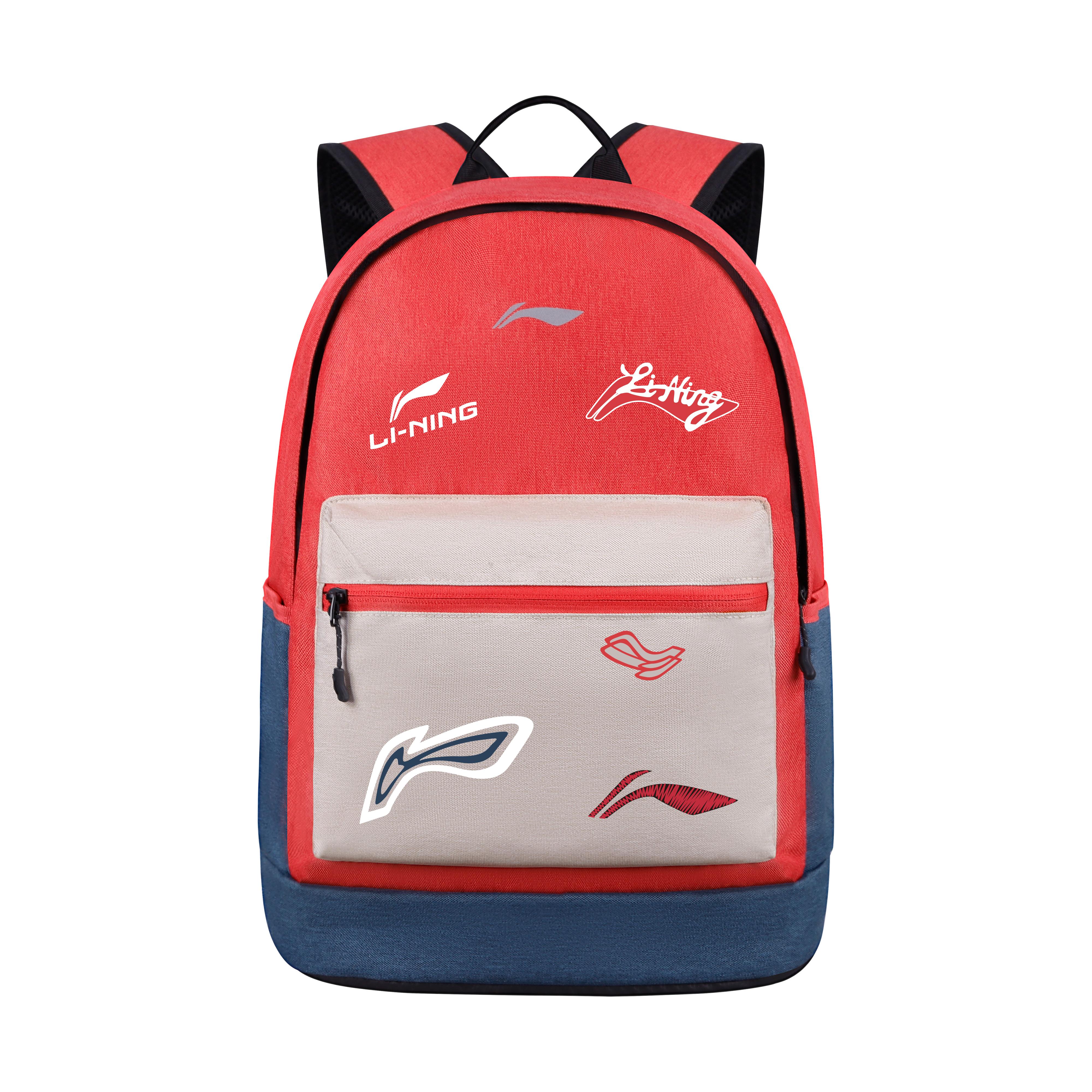Li Ning Polyester Backpack Regular Unisex Orange Red YBSU167-8A5