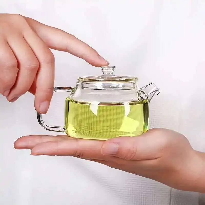 Liten Kapacitet Transparent Glas Tekanna Med Filter Värmebeständig Blomma Tekanna Hushåll Kung Fu Tekanna Teservis