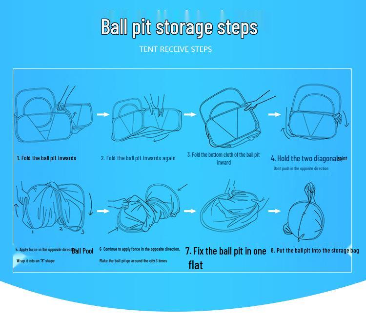 Children's Indoor Three-Piece Play Tent Set with Tunnel and Polka Dot Ball Pit Fence