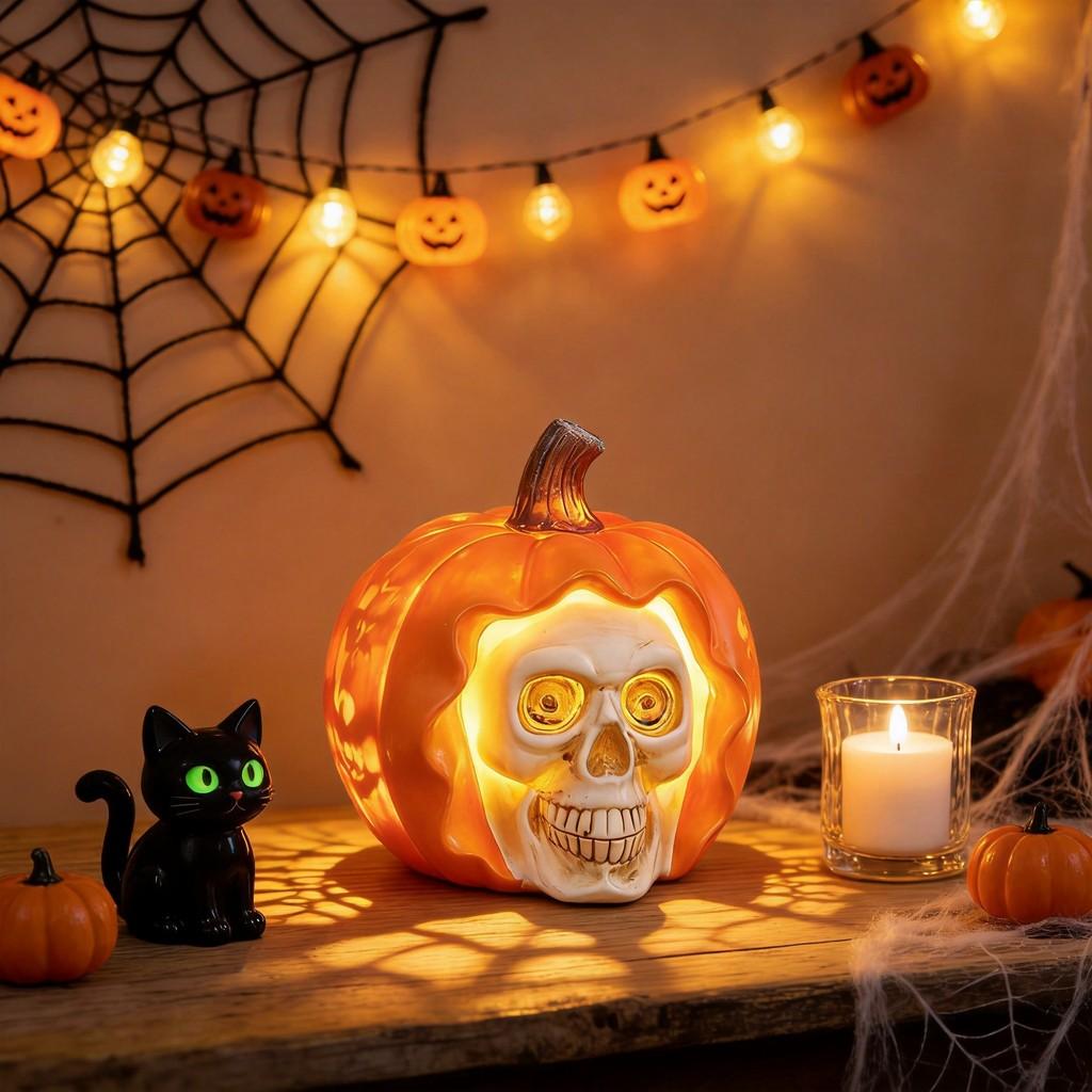 Ghost Reading Book Lamp Resin Decor For Halloween Parties And Gift Giving