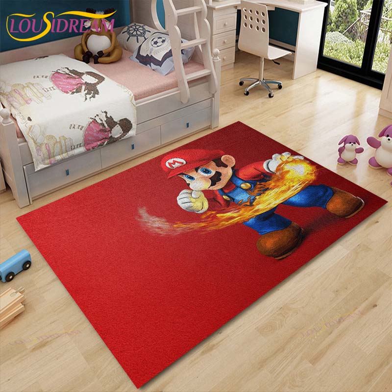 Mario Bros Anime Teppich Wohnzimmer Schlafzimmer Nachttisch Matte Japanisches Arbeitszimmer Computer Stuhl Home Fashion Bodenmatte Bereich Teppich