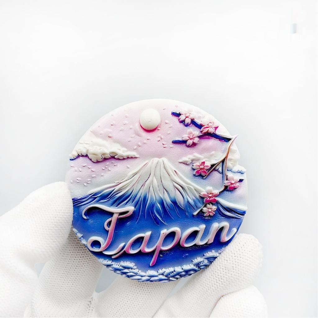 3d Retro Ins Style World Scenery Resin Refrigerator Magnet Los Angeles Sunset Japan Mount Fuji Travel Souvenir Home Decoration