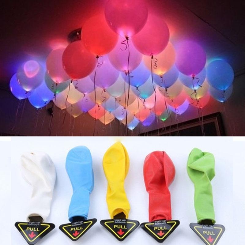 5 Pcs Glow In The Dark Sky Lanterns Led Flash Balloons Illuminated LED