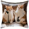 Vibrant Bohemian Style Short Plush Pillow Cover 45x45cm Charming Kitten Living Room Bedroom Decor (Pillow Insert Not Included)
