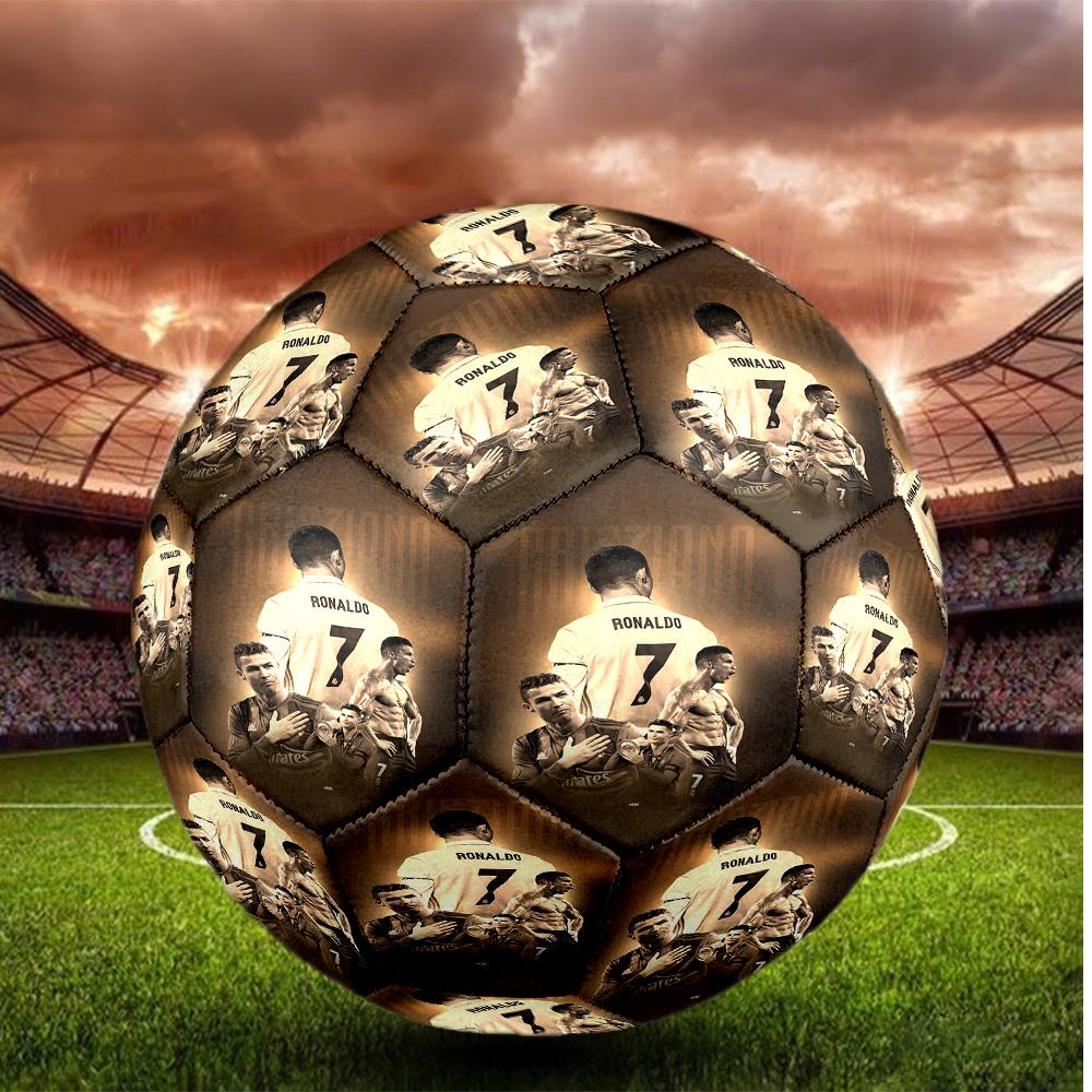 Cristiano Ronaldo Size 5 Football High Elastic Soccer Ball For Outdoor Competition Daily Training Play
