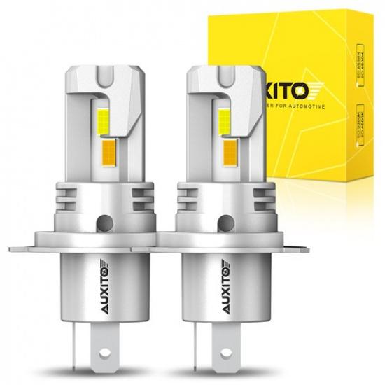 AUXITO H4 9003 White Amber 40000LM Kit LED Headlight Bulb High Low Beam Fog Lamp