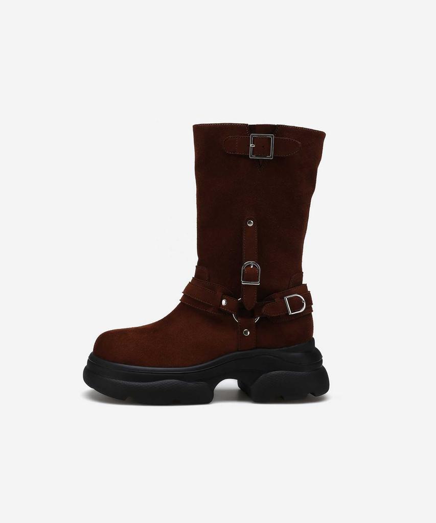 Salt And Chocolate Riot Buckle Mid-Calf Boots 412546011 (6.5Cm)