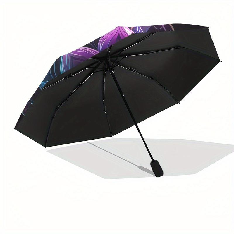 1pc Lotus Mandala Artwork Umbrella with Plastic Handle,Suitable for All Seasons Home Travel Outdoor UmbrellaB1860