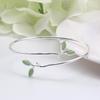 Korean Handmade Green Cat's Eye Leaf Bracelet: Elegant Gift for Women