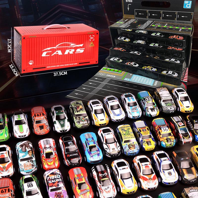 Mini Racing Car Toy Set for Ages 0-3: 48 Alloy Pull-Back Vehicles Gift Box