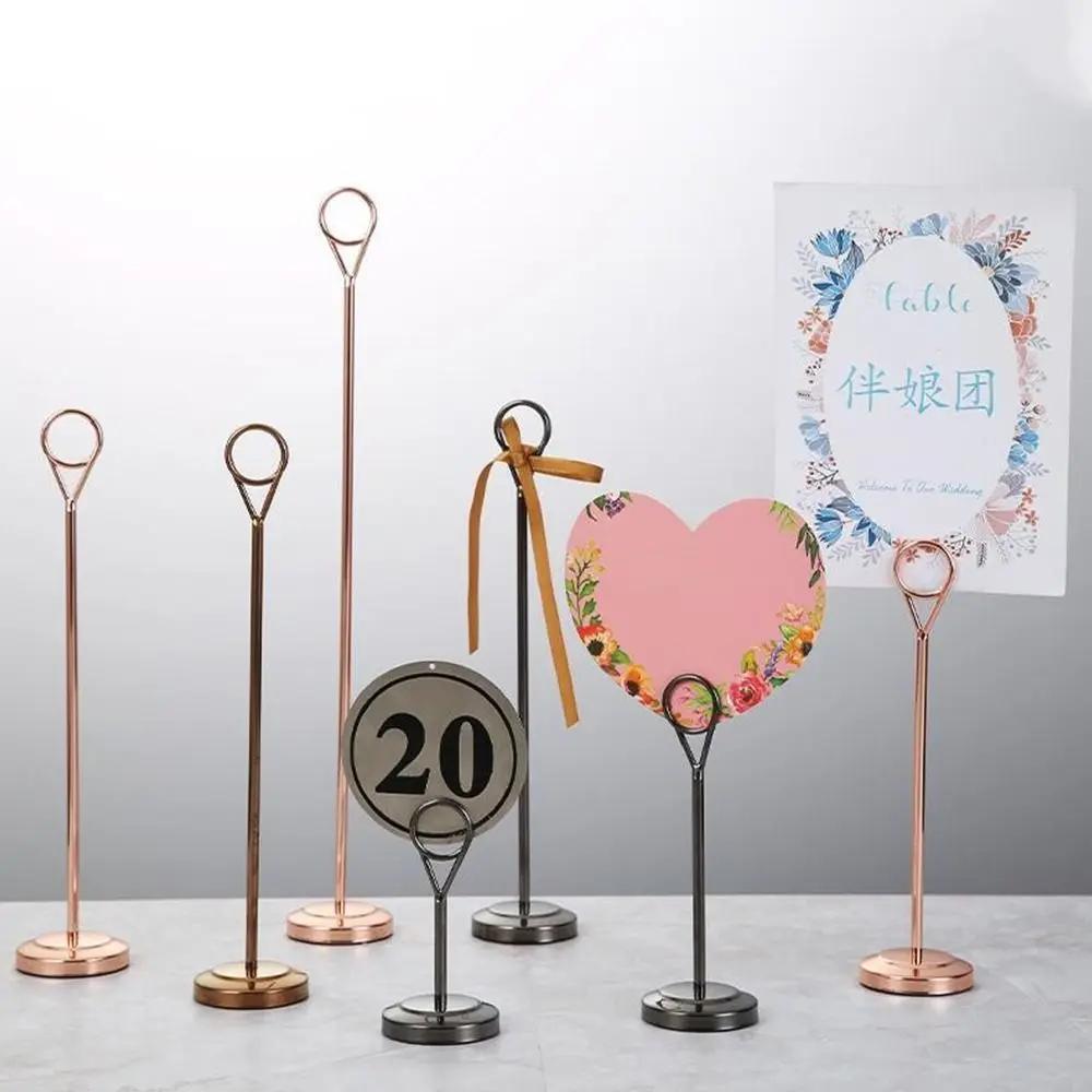Stainless Steel Number Holder Desktop Party Supplies Paper Stand Note Clamp Photo Clip Card Holder