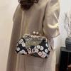 Borsa a tracolla messenger ricamata a colori contrastanti borsa moda donna design di nicchia di alta gamma borsa a mano a spalla singola