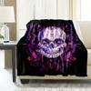 1 Piece Blanke Purple Pattern Skull Car Interior Blanket Suitable For All Seasons Cozy Warm Soft Blanket Suitable For Sofa Bed Travel Camping Living