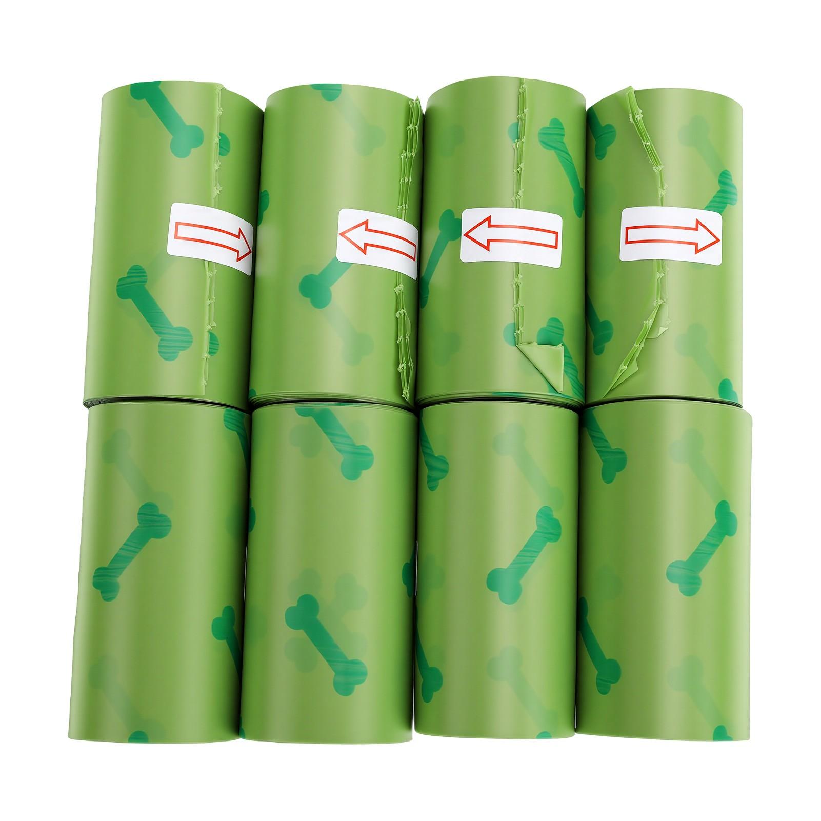 Rouleaux de Sacs à Excréments pour Chien Étanche Épais Désodorisant Sacs à Déchets pour Animaux pour Nettoyage Extérieur vert