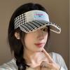 Printed Black Checkered Summer Sun Hat Outdoor Sunshade Breathable Cap Duckbill
