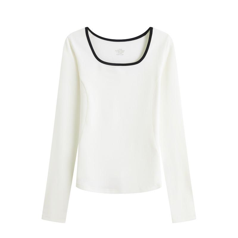 Thermo-Langarmshirt mit Samt-Fleece-Futter, Warmes Strick-Basisschicht-Oberteil für Herbst und Winter