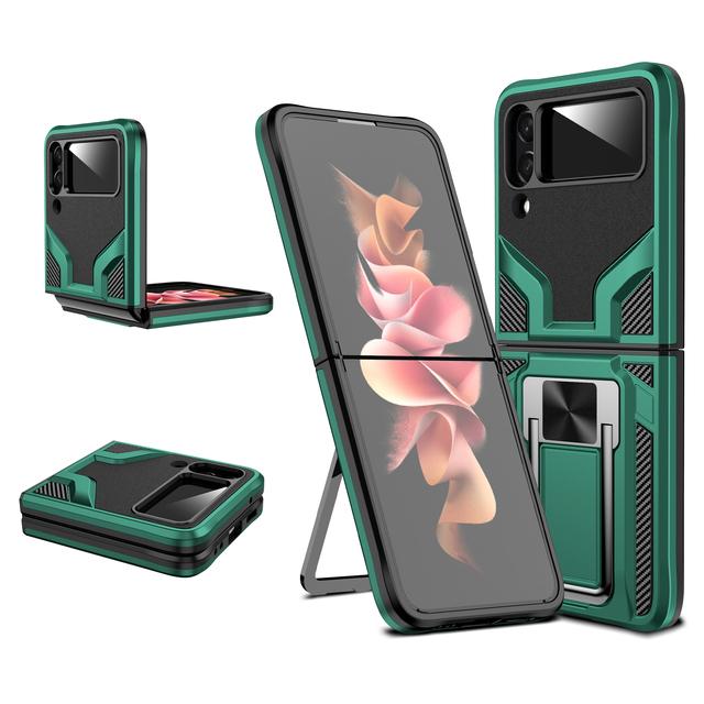 Dual Layer Protection Folding Case For Samsung Galaxy Z Flip 4 5g Flip3 Flip4 Flip 3 Ring Holder Cover For Samsung Z Flip4