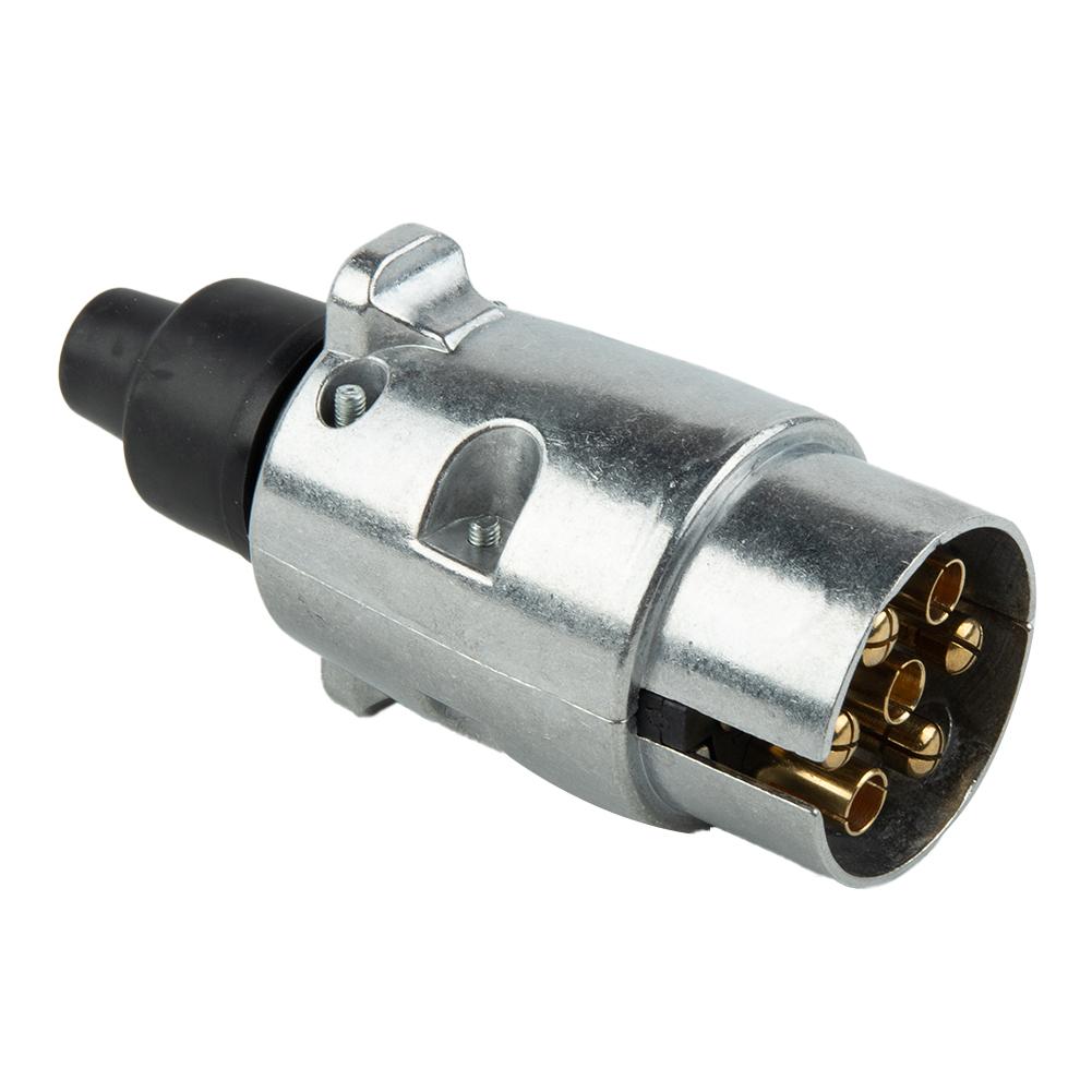7 Pin Trailer Plug Aluminium Alloy 12V Electrical Caravan Wiring Connector Towing Bar Socket Adapter Car Truck RV Accessories