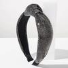 Retro Baroque Style Super Sparkling Full Diamond High Skull Knot Wide Edge Headband Hair Accessory For Women