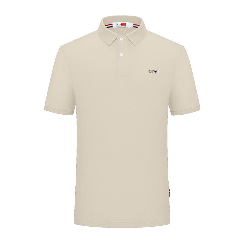 Goldlion Men's Short Sleeve Mulberry Silk Blend Polo Shirt