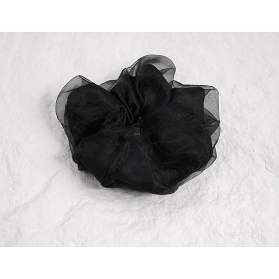 Chouchou hair accessory tie organza sheer glossy adult-like large big updo stylish 3-piece set casual trend adult cute gift