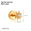 1PC Stainless Steel Star Moon Sun Stud Earrings For Women Simple Daily Wear Cartilage Piercing Earring Punk Unisex Rock Jewelry